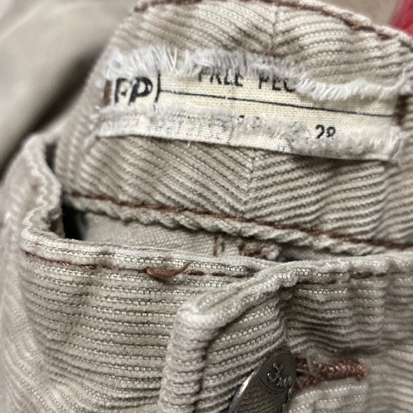 Free People Beige Corduroy Skinny Pants Size 28 - Picture 2 of 6